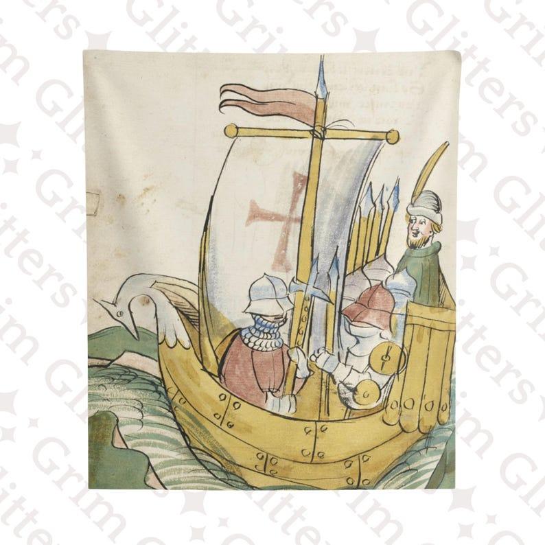 medieval soldiers tapestry 75x100 чёрный