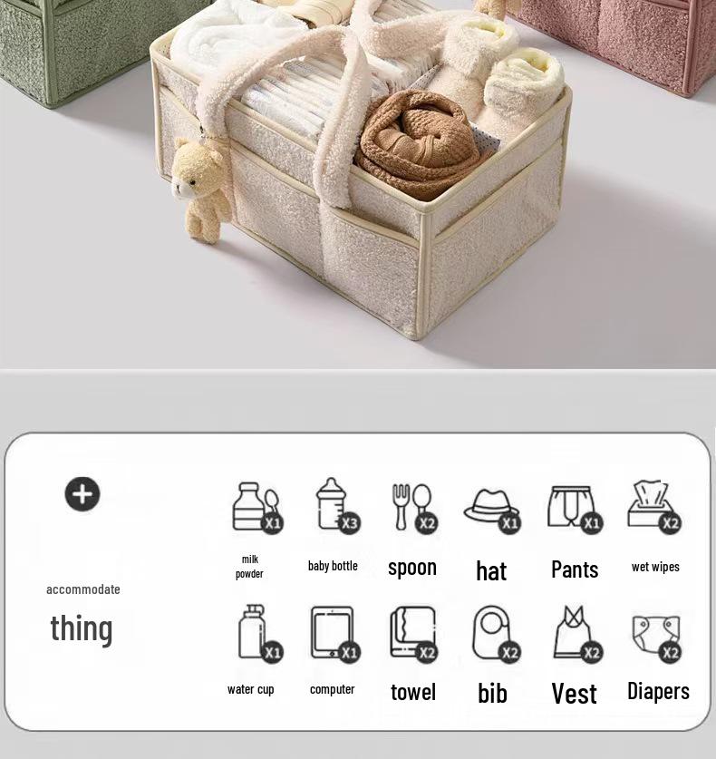 Portable Baby Diaper Organizer and Changing Table Rack