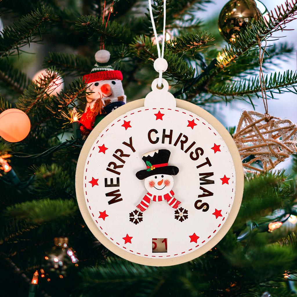 Christmas Countdown Calendar Wooden Hanging Xmas Advent Calendar Pendant Wall Decor Christmas Tree Decoration Holiday Party