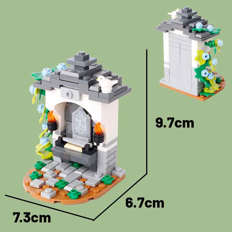 MOC Medieval Castle Building Blocks Set House Bedroom Table Furniture Kitchen Knight Witch Wizard Halloween Skeleton Brick Toys