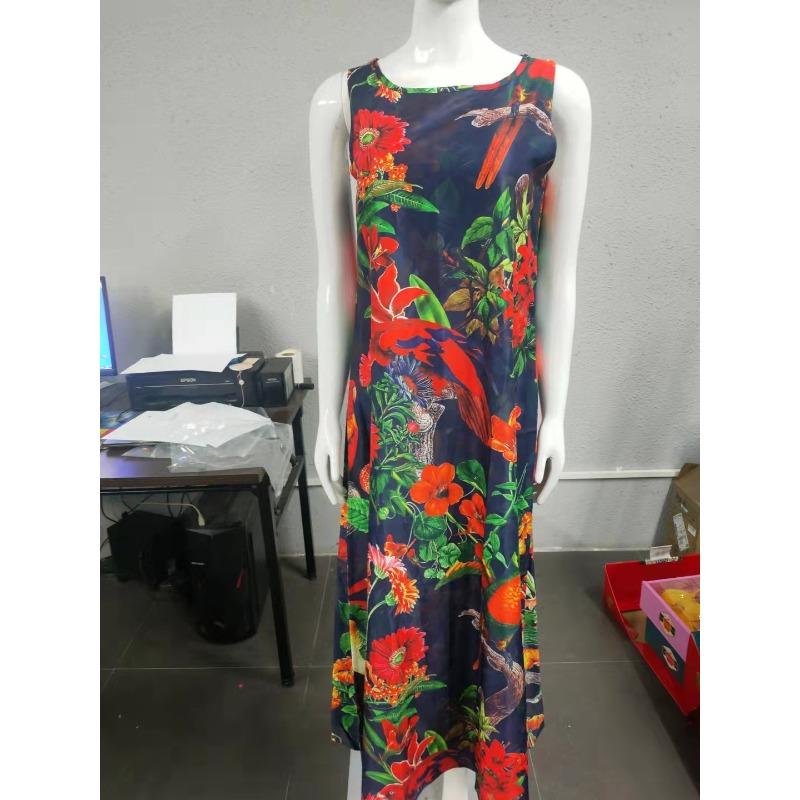 IHUASU Fashion Summer Spring Sleeveless O-Neck Casual Dresses