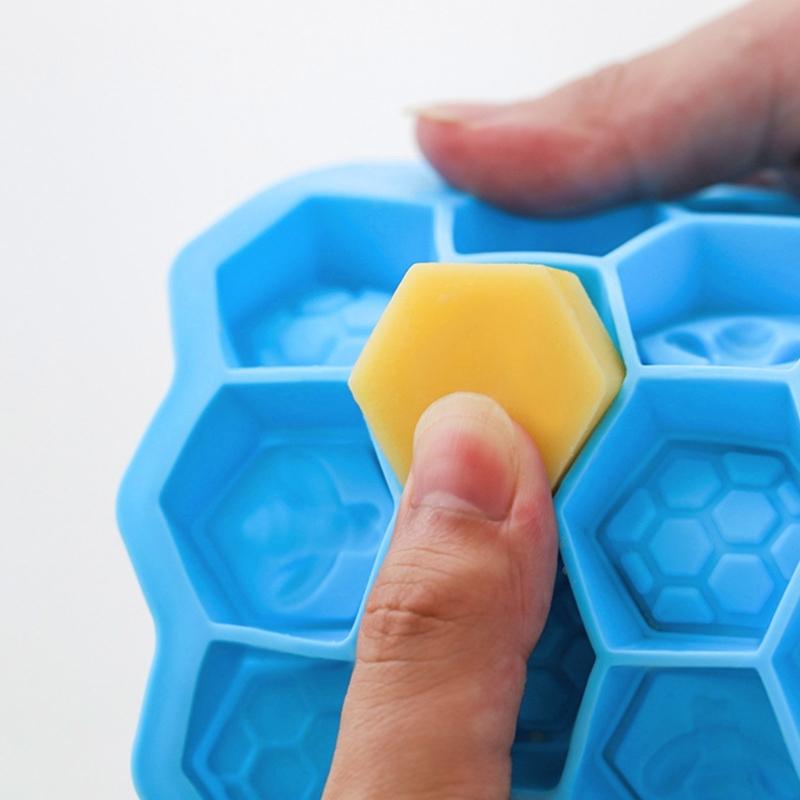 19 Holes Bee Honeycomb Shaped Fondant Moulds Cake Cupcake Decorating Tool Silicone Chocolate Mold Candy Mould Soap Molds