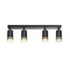 Ceiling Spotlight - NETTLIFE - 4-bulb GU10 Spotlight - Black - 350° Adjustable Metal - Ø58 Cm