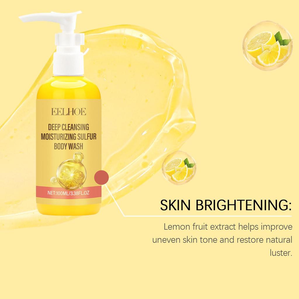 Sulfur Based Cleansing Shower Gel Moisturizes the Body and Skin, Relieves Dryness, Is Gentle and Clean, and Provides a Refreshin