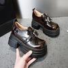 Plateau-Loafers Damenschuhe 2025 Frühling und Herbst neu vielseitig kleine innere Höhenerhöhung Damenschuhe Britischer Stil kleine Lederschuhe