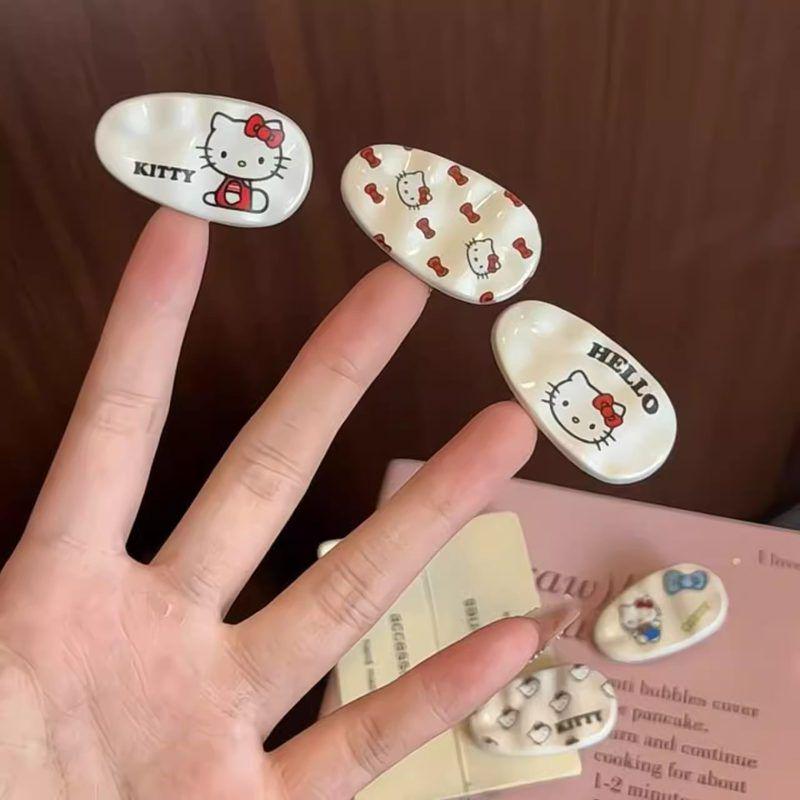 Süßer ovaler Hello Kitty Haarclip für Mädchen - Vielseitiges süßes Kitty-Design für Pony und Seiten