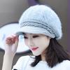 Fleece rabbit fur hat women's knitted hat winter winter thickened ear protection warm hat middle old hat women