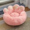Warm Cartoon Bear Paw Plush Pet Bed for Cats and Dogs