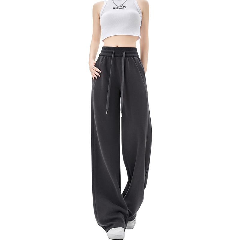 Sweatpants women's summer thin 2026 new high waist drape wide leg pants spring and autumn lulu god pants casual sweatpants