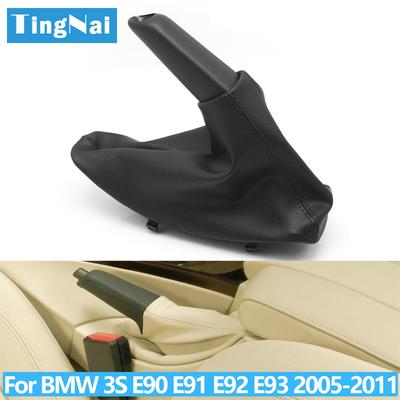 Auto Handremhendel Handvatten en Lederen Versnellingspook Stofhoes Voor BMW 3 Serie E90 E91 E92 E93 2005-2011 34427900777,34427155622