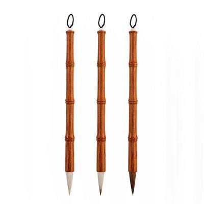Traditional Oil Watercolor Chinese Calligraphy Brush Oil Painting Wood Scriptures Writing Brush Wolf Hair Art Paint Brush Class