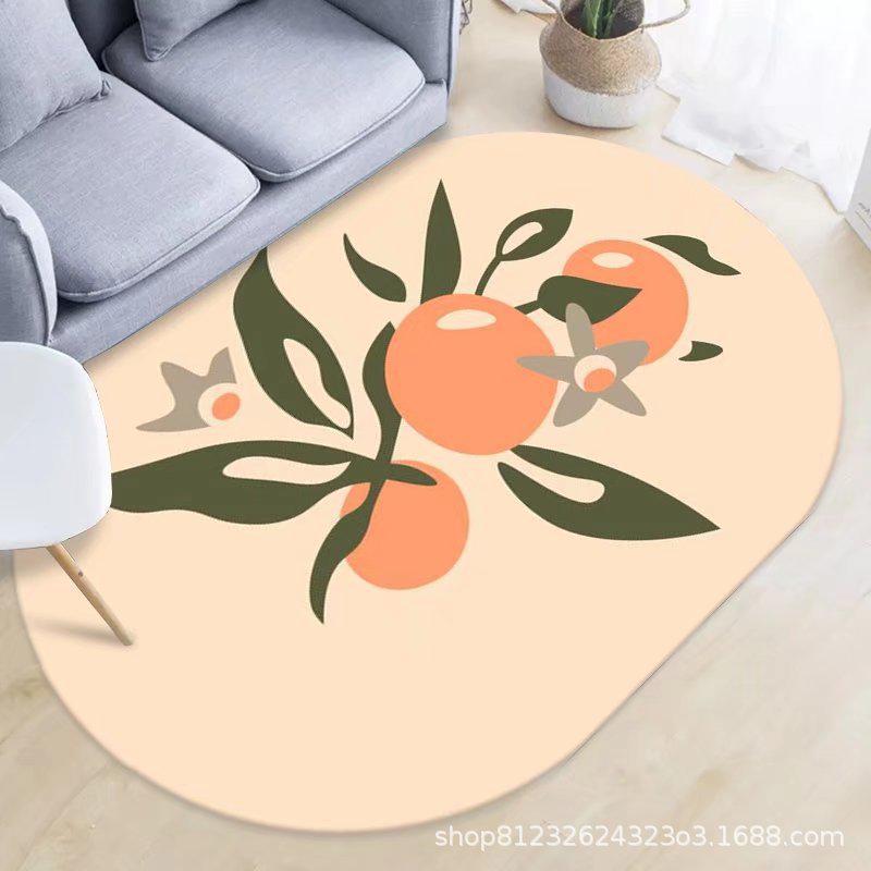 Oval Crystal Velvet Carpet for Living Room, Bedroom, and Coffee Table