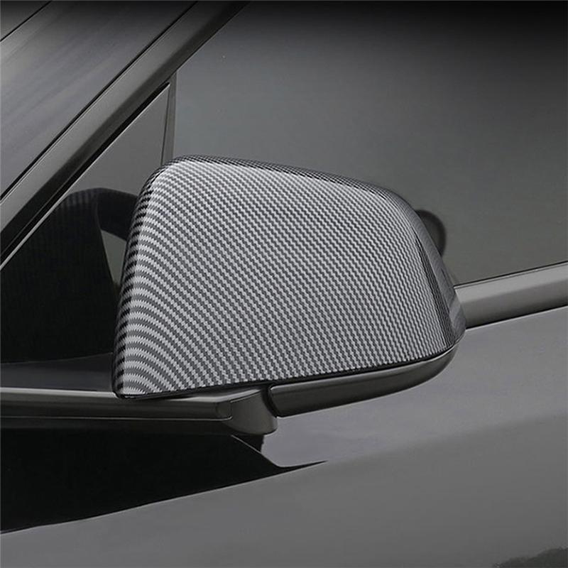 Car Rearview Mirror Cover Carbon Fiber For Tesla Model 3 2017-2024 Rearview Mirror Cap Decorative Modified-A87Q