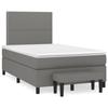 3136502 vidaXL Lit à sommier tapissier avec matelas Gris foncé 120x200cm Tissu
