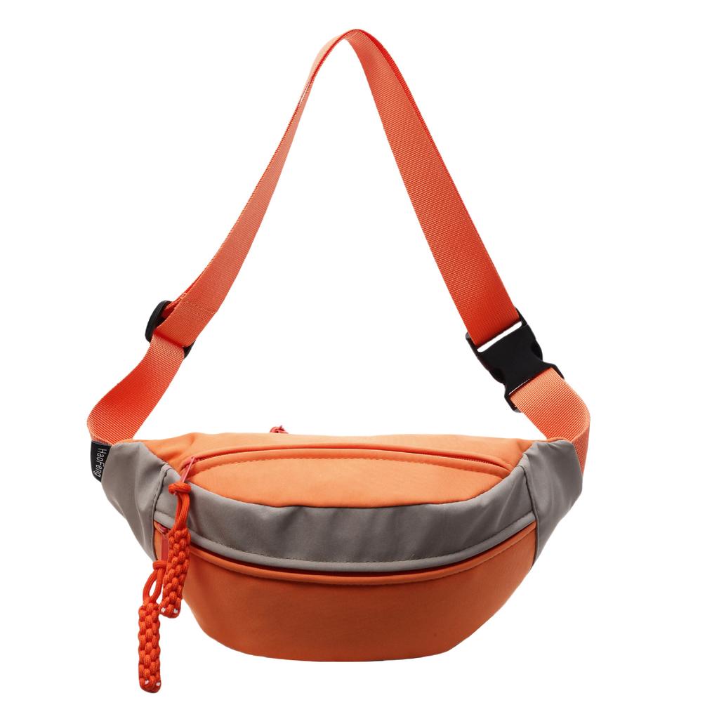 Contrast color breast bag women's casual simple messenger bag female student sports mobile phone fanny pack men