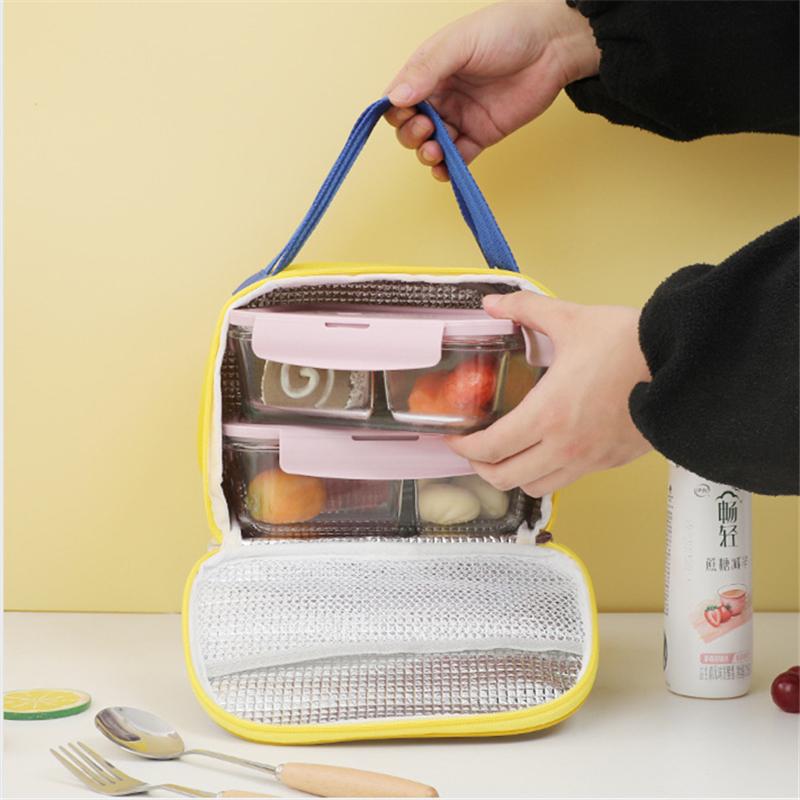 Borsa Termica per il Pranzo per Bambini con Animali dei Cartoni Animati Portatile per Scuola Bambino Picnic Cibo Sacchetto Isolato Refrigerante Borsa da Pasto Contenitore Bento