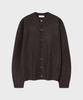 LEIRE Mild Cashmere-Like Round Cardigan [Brown]