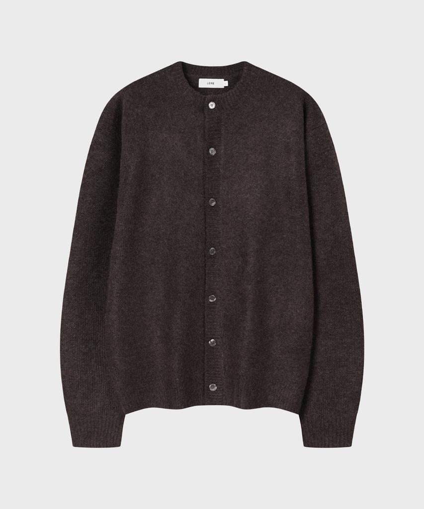 LEIRE Mild Cashmere-Like Round Cardigan [Brown]