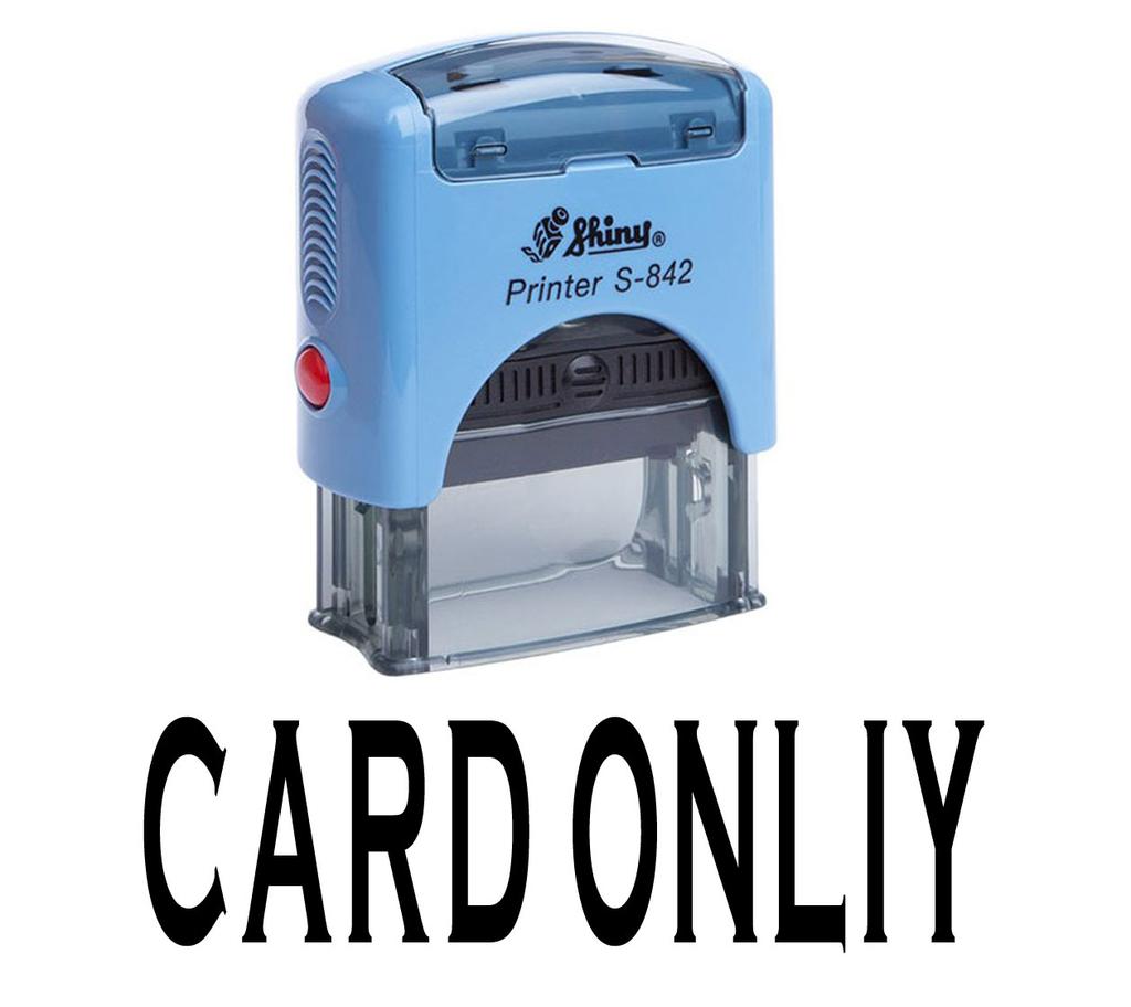 CARD ONLIY Self Inking Rubber Stamp Office Stationary Custom Shiny Stamp