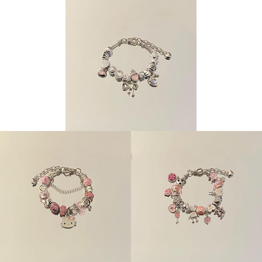 Fashion Butterfly Heart Moon Pendant Bracelet For Women Handmade Jewelry Gift