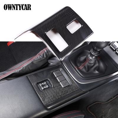 Real Carbon Fiber For Toyota 86  For Subaru BRZ + Car Seat Heating Button Frame Decorative Sticker Interior Accessories