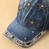 Fashion Adjustable Denim Baseball Cap Bow With Pearl Embellished Hip Hop Hat Versatile Sun Protection Peaked Cap Outdoor