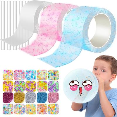 1 Set Kindergeschenke PET Nano-Kleber DIY Blaseblasen Nano-Kleber Doppelseitiges Klebeband Klebriger Ball Klebeband Bastelspielzeug