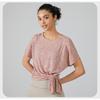 Damen Lockerer Hoodie Sportoberteile Yoga-Kleidung Schnelltrocknendes Lauf-Kurzarm-T-Shirt Fitnesskleidung