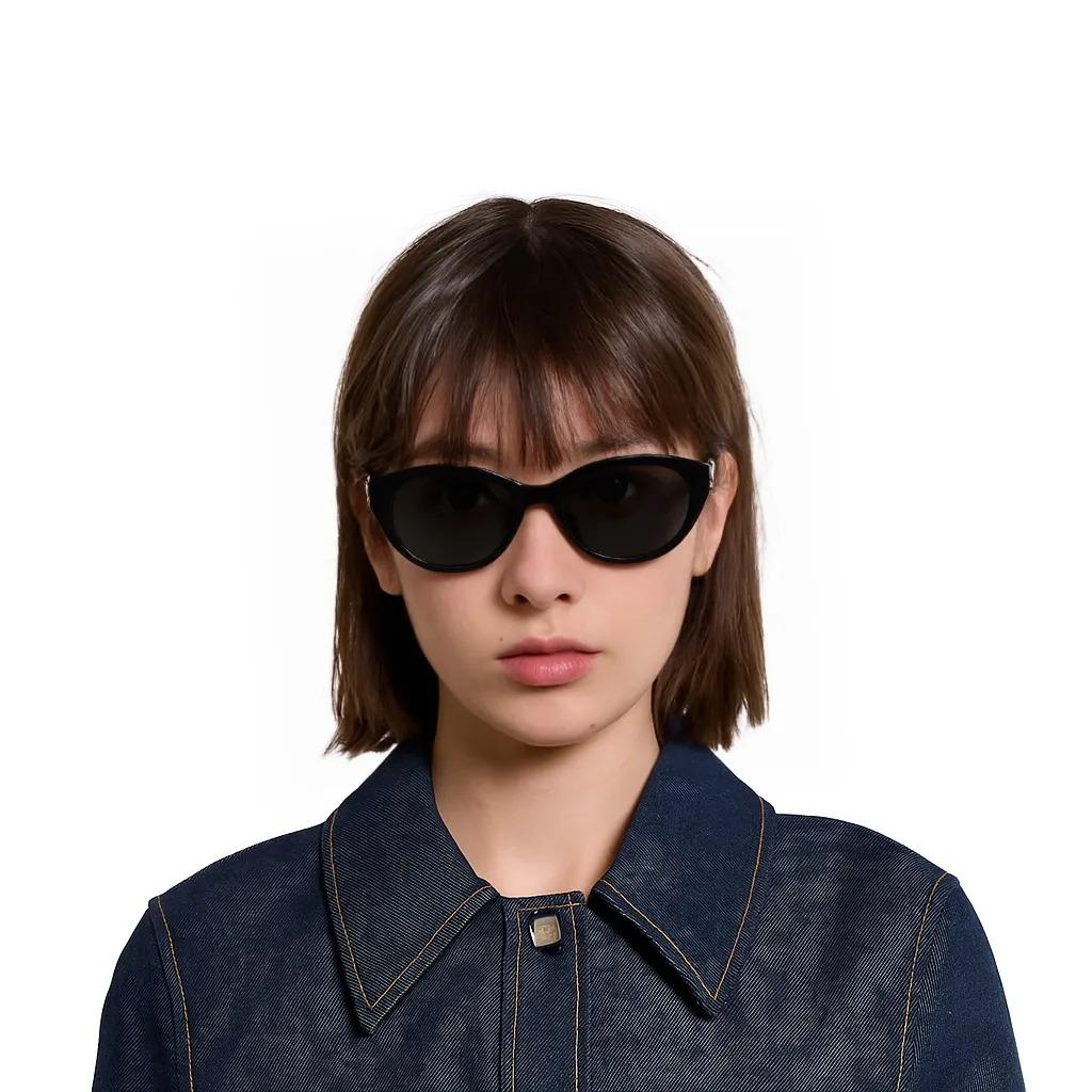 SAINT LAURENT Vollrand-Acetat Cat-Eye Sonnenbrille Unisex Partner-Stil Schwarz [Für Sehstärken geeignet]