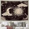 VIKAMA Healing Sun Moon and Stars Tapestry Living Room Bedroom InstagramStyle Warm and Soothing Background Decor