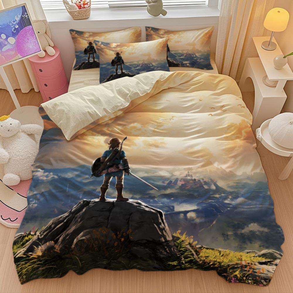 

Cartoon Princess Zelda Anime Duvet Cover pillowcase Bedroom Decoration ChildrenGift Single Double Large SizeZip Duvet Cover 90x200cm