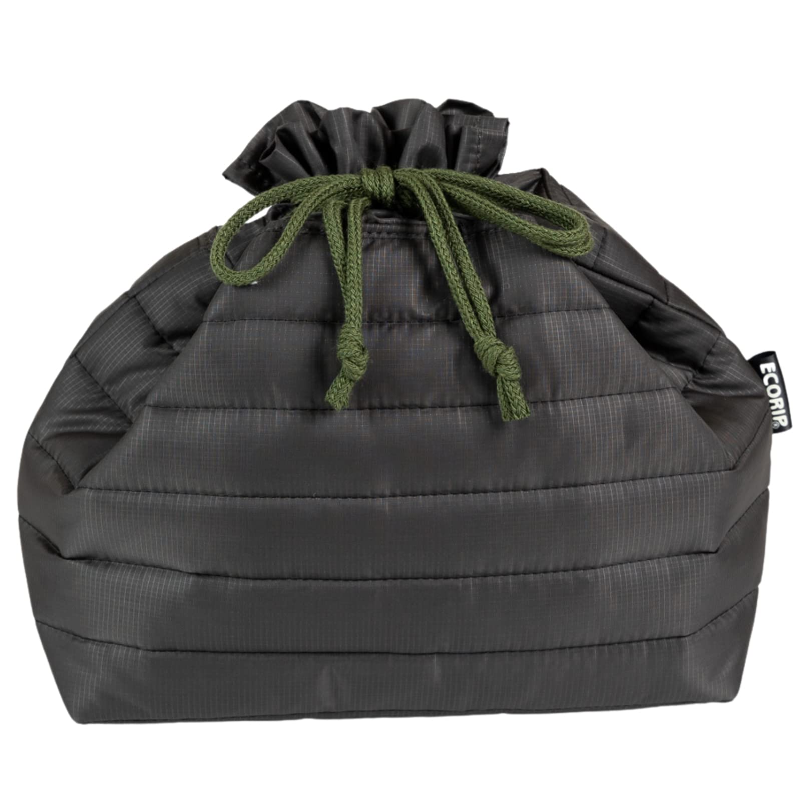 

padou Ecorip Cooler Drawstring Large Made with Recycled Lunch Bento Insulates and Keeps Food Cold and Made in Japan Bag, (Dark Gray), Water-Repellent,