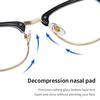 Men's Flat Glasses Retro Rice Nails Half-frame Anti-blue Glasses