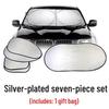 6-Piece Silver-Coated Car Sunshade Set with Tote Bag - Large Size Sun Protection for Interior