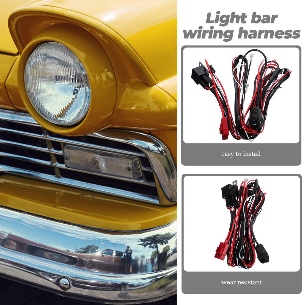Wiring Harness Kit for LED Light Bar Heavy Duty Fuse Relay Illuminated On Off Switch Security Harness Protecting LED Light Bar