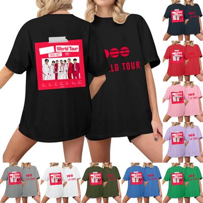 Lässiges bedrucktes T-Shirt für Damen, Rundhalsausschnitt, Pullover, kurzärmelig