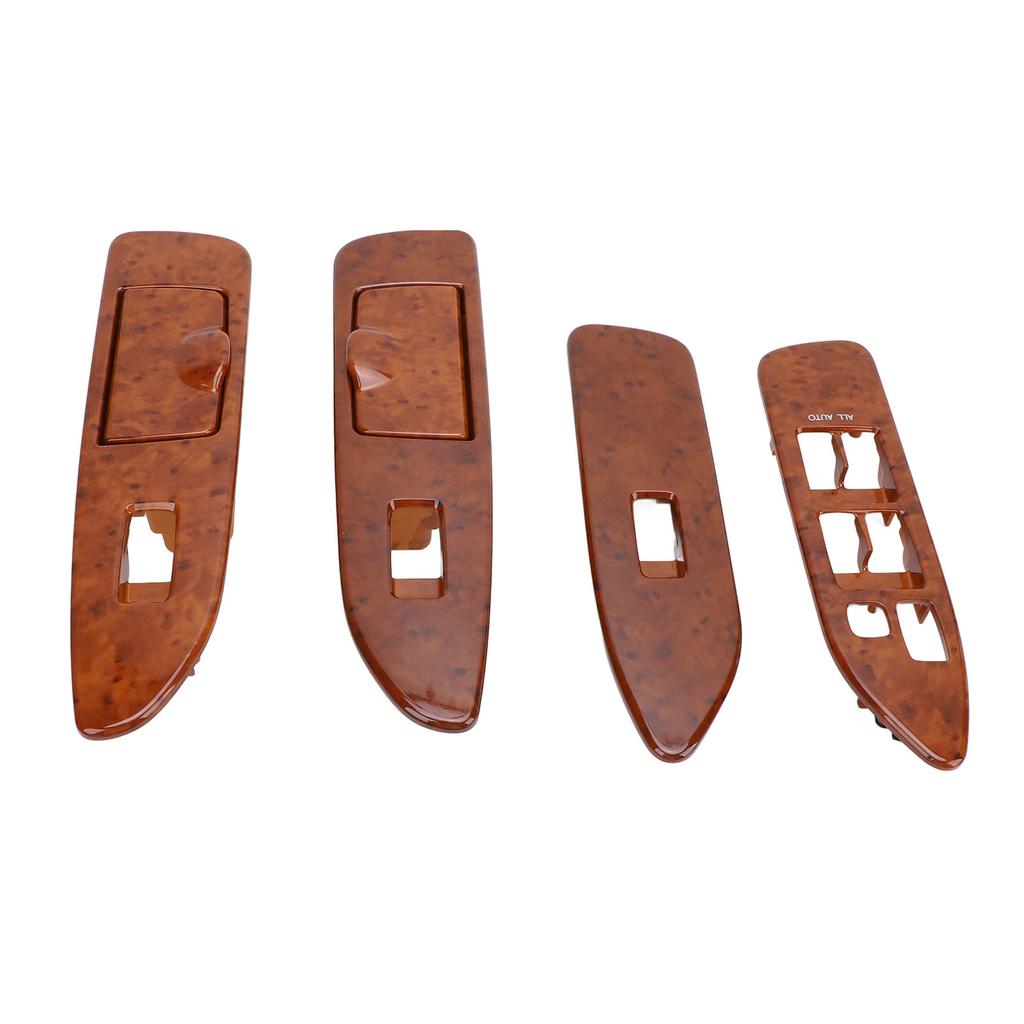 4pcs Window Switch Panel Set Front Rear Left Right for Land Cruiser J100 1998‑2007 Left Hand Drive Mahogany Color