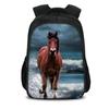 Horse Double-layer Backpack Animal Horse 3D Printed Large Capacity Student New Handsome Casual Backpack