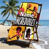 Custom Name Personalized Incredibles Print Beach Towel, for Trip Camping Beach Party Home Decor, Birthday Gift for Family & Friends