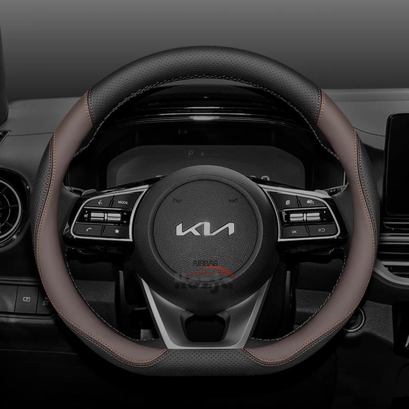 Skórzana Pokrowiec na Kierownicę Samochodową do Kia Sportage Sorento Niro Picanto K5 K3 K4 Xceed Ev9 Ev3 Ev6 Forte 2011 - 2024 2025 2026