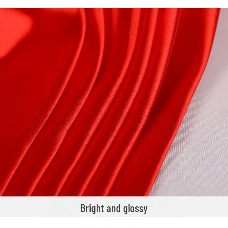 Festive Red Silk Satin Fabric