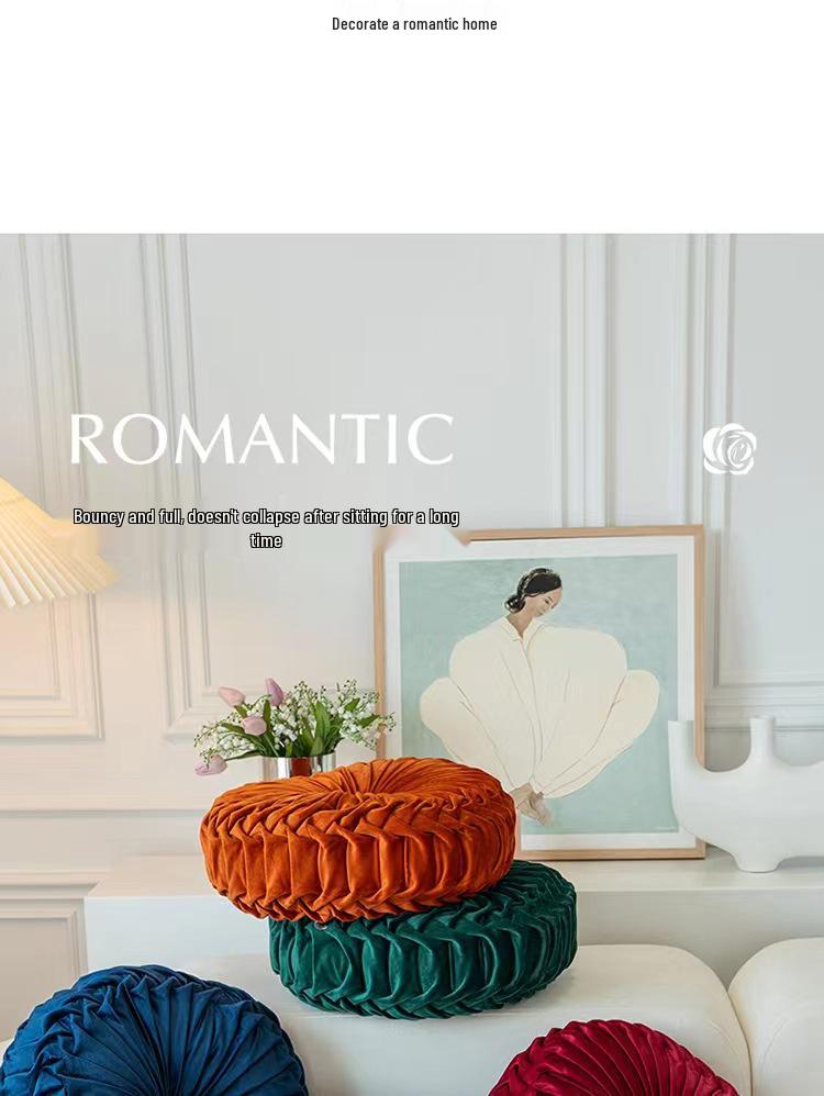 Nordic Pumpkin Pleated Round Throw Pillow Cushion for Sofa & Living Room