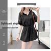 Damen Petite Schlankmachender Jumpsuit Set - Sommer Lockerer Sitz, Große Größen, Lässige Arbeitskleidung, Bauchbedeckend, Modisch.