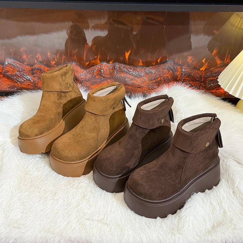 Plateau-Stiefel mit dicker Sohle Damen Herbst neue Mode vielseitige kurze Stiefel kleine Martin-Stiefel