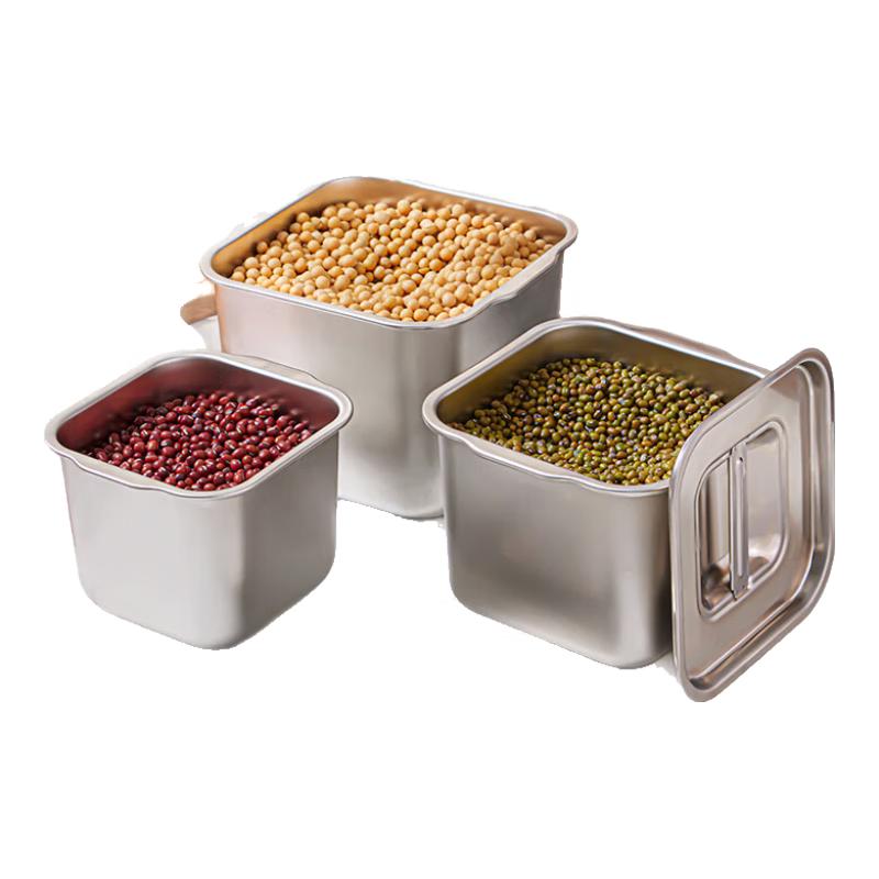 Stainless Steel Condiment & Oil Storage Jars with Lids