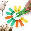 100pcs Sheep Goat Ear Tags Without Number Ear Laser Typing Copper Head Earrings Farm Animal Identification Ear Tag / Pliers