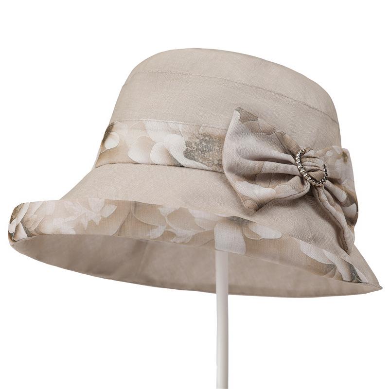 

Панама от солнца женская летняя для улицы, путешествий, солнцезащитная, с загнутыми полями и бантом M（56-58cm） бежевый