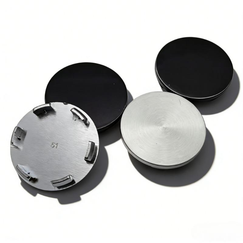 4pcs No Logo Black/Silver Emblem Car Wheel Center Caps 51MM 46MM Wheels Hub Cap Rim Hubcaps Dust Cover Replace Car Accessories