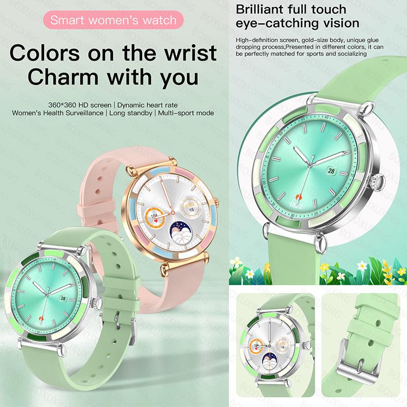 2025 Ultra-clear Fashion Women Smartwatch 1.27" HD Screen Dynamic Heart Rate Bluetooth Call&Music Smart Watch For Android iOS