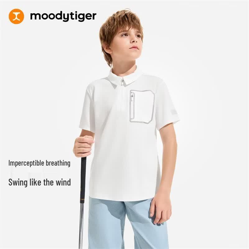 Moody Tiger Boys  Breathable Polo Shirt 140